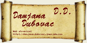 Damjana Dubovac vizit kartica